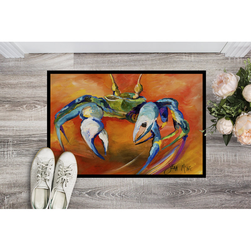 Tapis de porte d’intérieur anti-dérapant crabe, Rectangle 2 pi x 3 pi