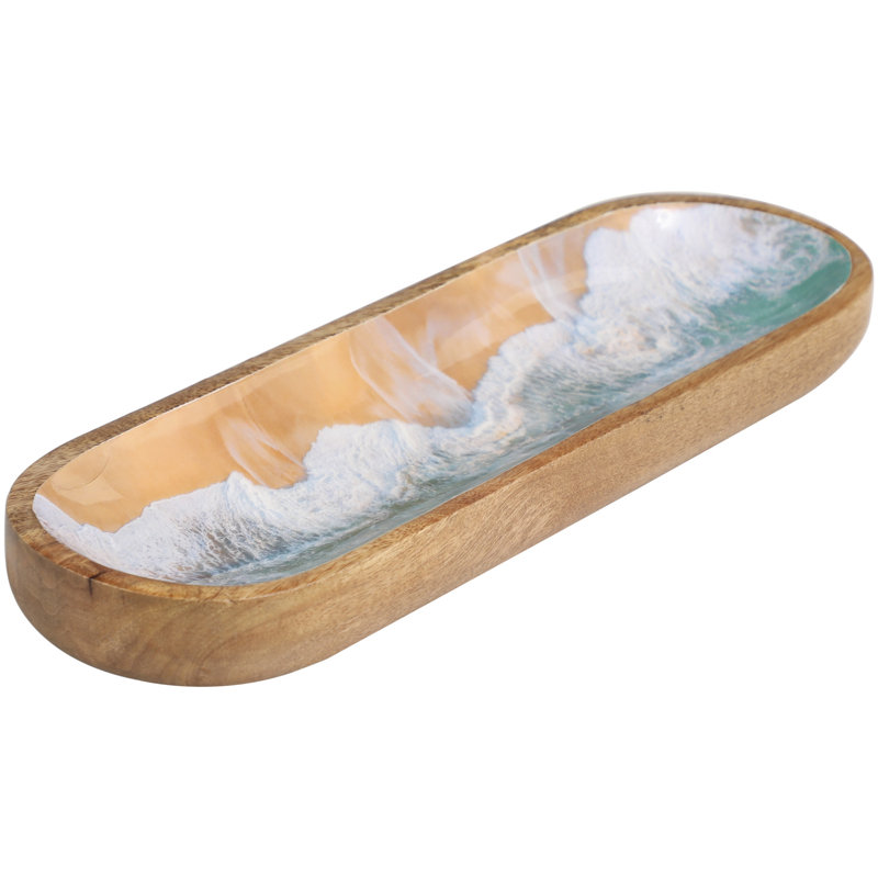 Lamarr Solid Wood Tray, Silver