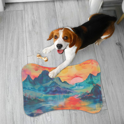 Traditional Chinese Scenery - 1 Piece Bone Shape Feeding Mat