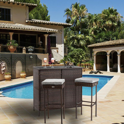 Pescara 2 - Person Patio Dining Set with Rectangular Table , Cushions Included