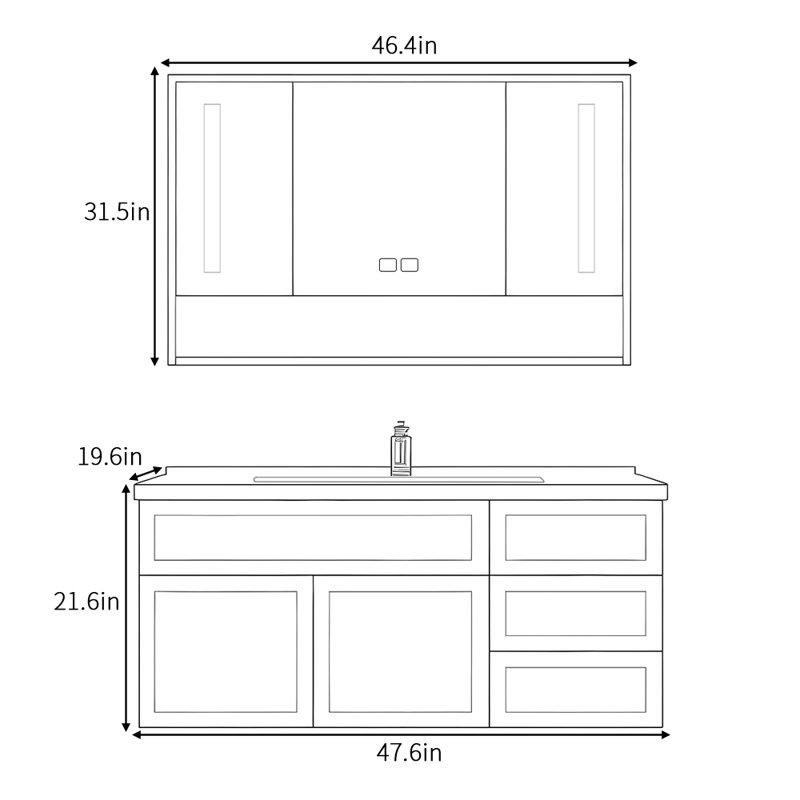 French simple high-end style bathroom cabinet