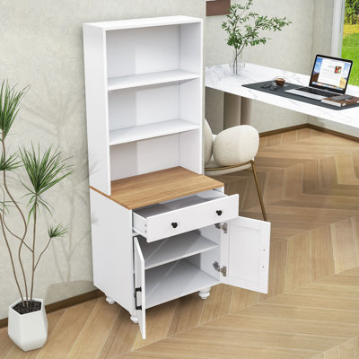Bibliothèque Classic H 62,2 "x l 23,2" avec ensemble anti-basculement et pieds en bois Classic