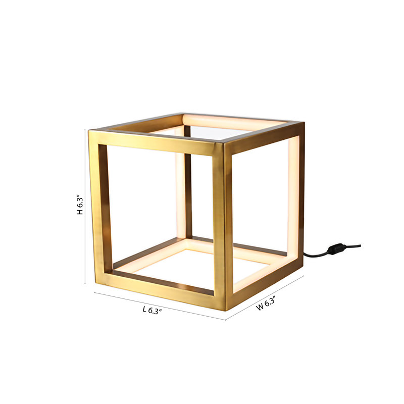 Mauck LED Square Table Lamp, Gold