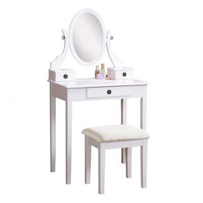 Ensemble coiffeuse et tabouret de maquillage Moniys