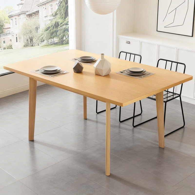 Table de salle à manger en bois pour 6 personnes, Naturel
