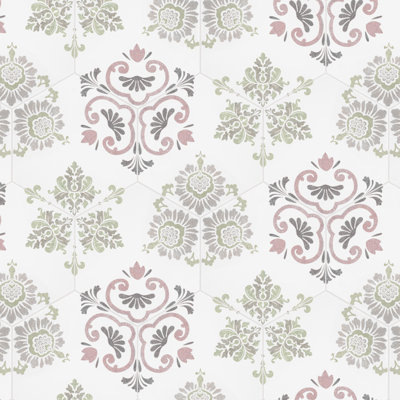 Carreau de porcelaine à motif fantaisie 8,63 "x 9,88" Fantasy Hex Series