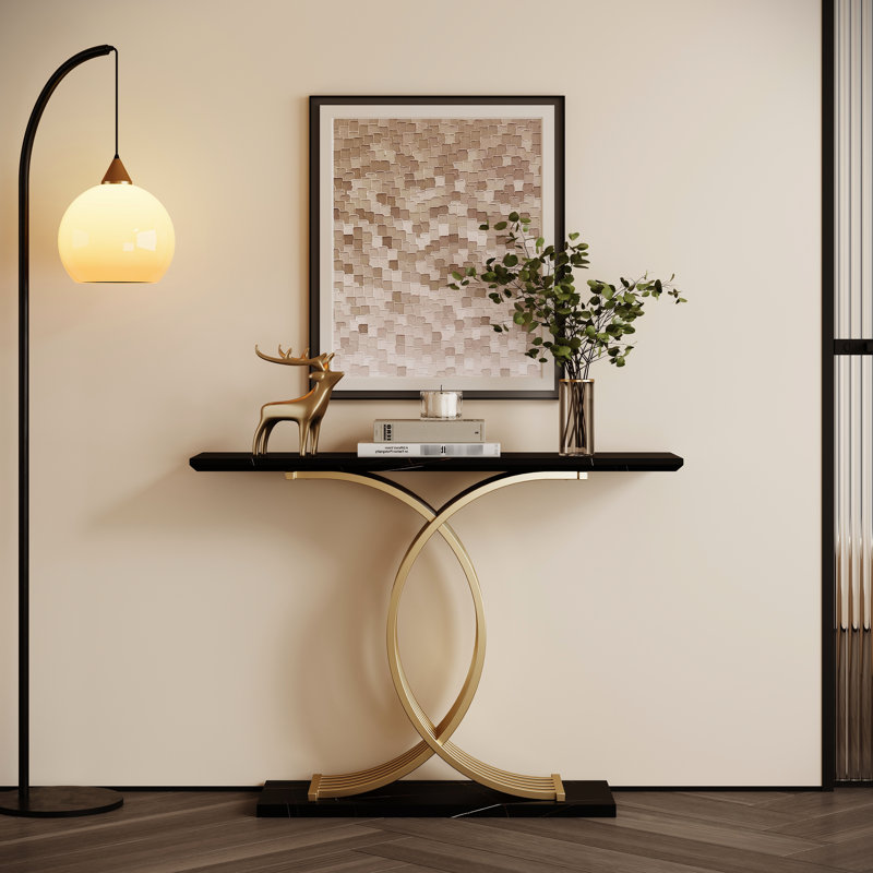 Console d'appoint, pieds d'entrée en métal entrelacés de luxe, mobilier d'entrée haut de gamme