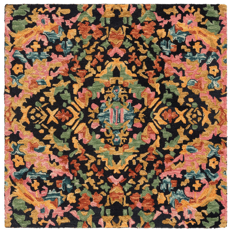 Hand Tufted Wool;Cotton Abstract Indoor Rug, Square 5'