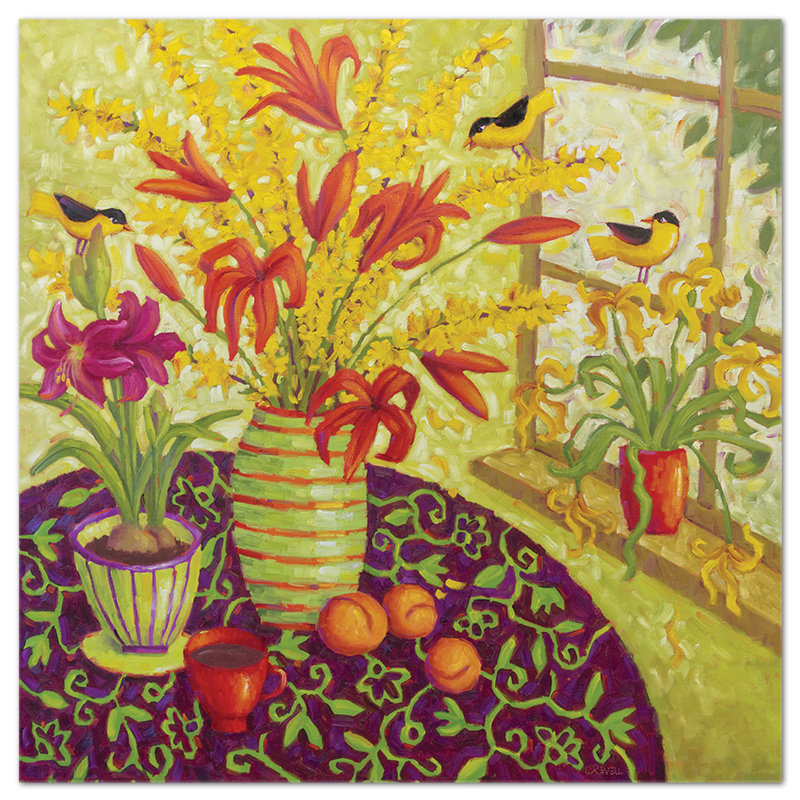 The song of the Birds by Cindy Revell - Square Print on Vetro Acrilico Plexi