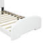 Enchanteur lit plateforme tapissier orné d'une tête et d'un pied de lit en forme d'ours pour une chambre à coucher captivante