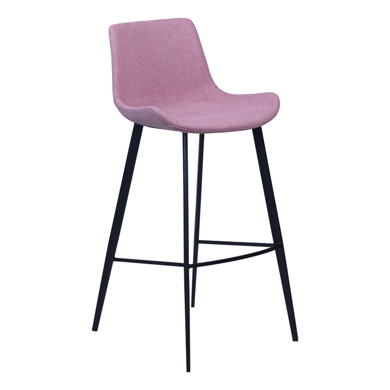 Hype Upholstered Counter Stool with Metal Frame, Fabric Dusty Rose, 103cm H x 50cm W x 50cm D