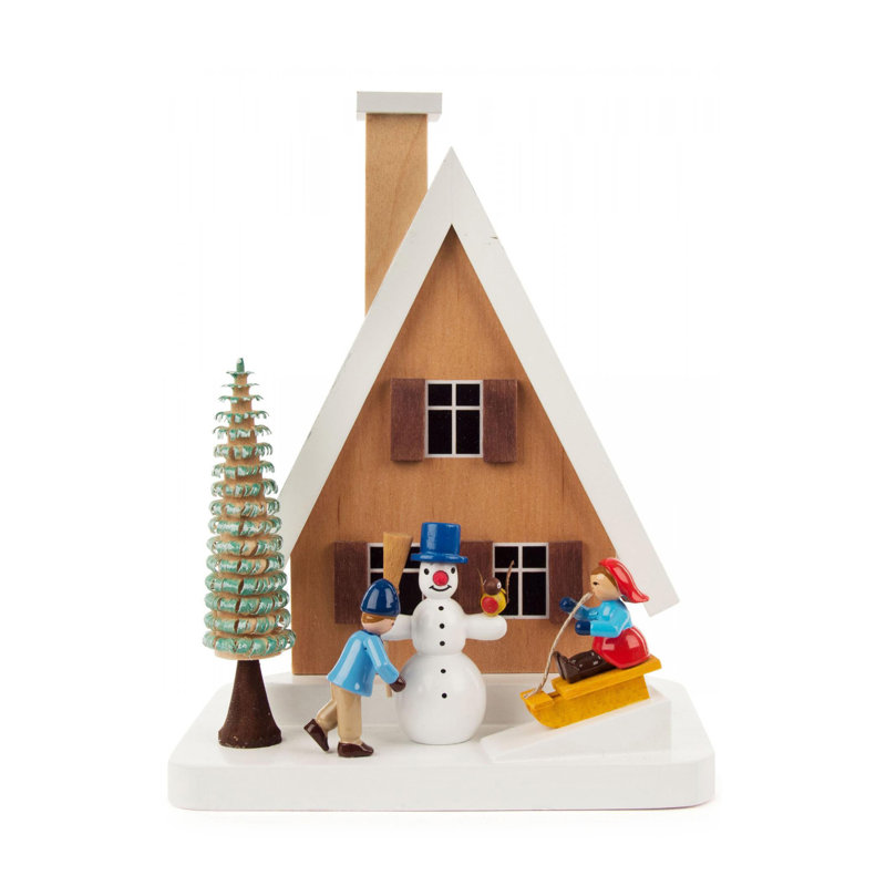 Smokehouse avec bonhomme de neige