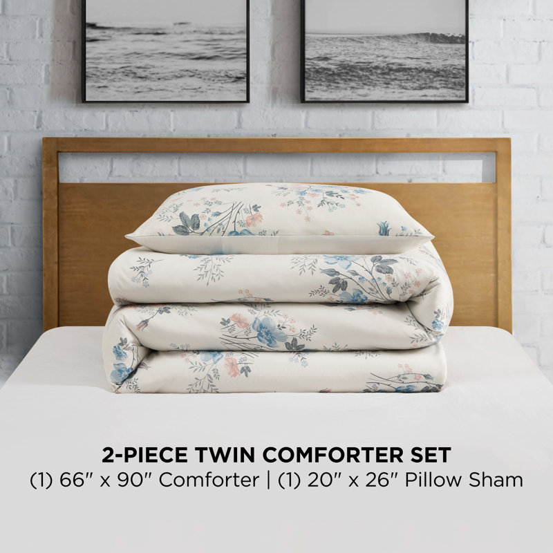 Lucky Brand Clarie Floral Comforter Sets, Twin Comforter + 1 Standard Pillow Shams
