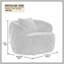 Canapé courbé pivotant à 360 ° de style Mid-Century moderne, canapé 1 place avec tissu bouclé et dossier enveloppant