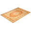 Tapis orange / beige en laine noué à la main de conception unique 6 pi 2 po x 8 pi 9 po Deilkes Mogul