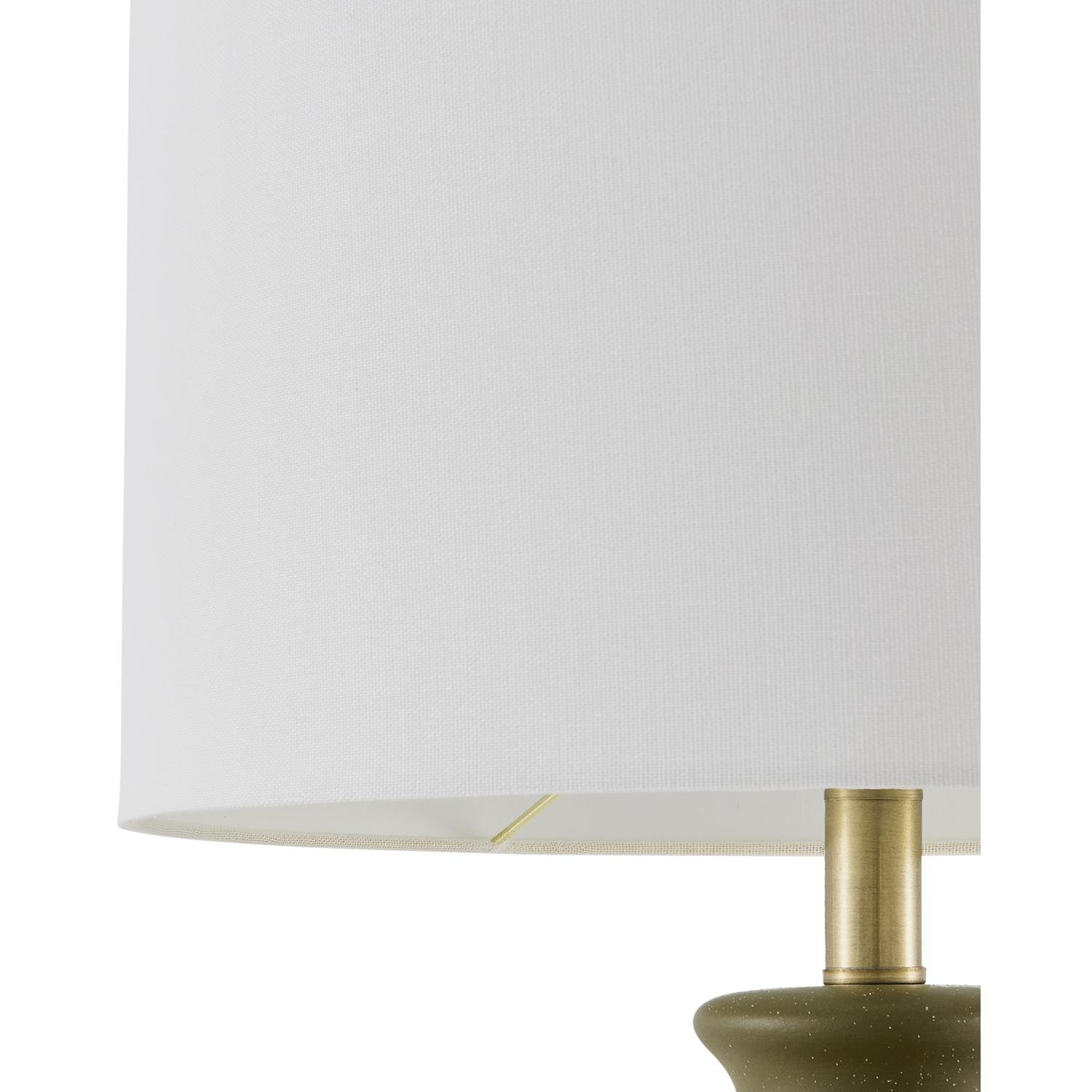 Ceramic Table Lamp, Green, White
