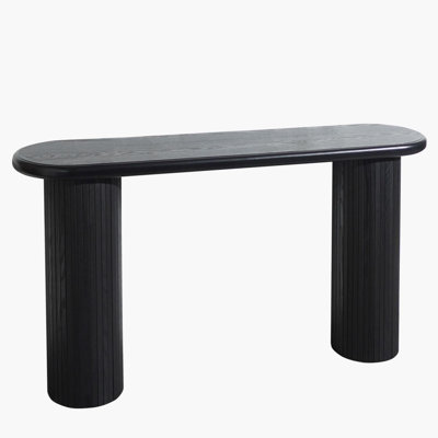 Wood Console Table, Modern Black Console Table, 56" W Fluted Entryway Table,Black Entry Table Narrow Console Table Modern Hallway Table Modern Sofa Table For Living Room