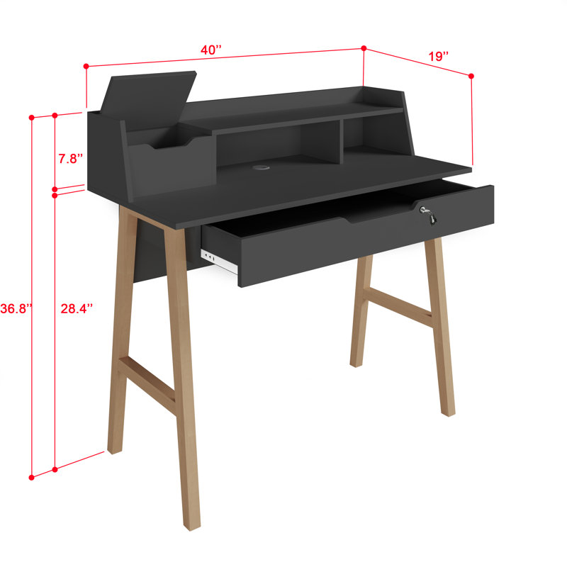 Bureau Ginelie, Noir / brun