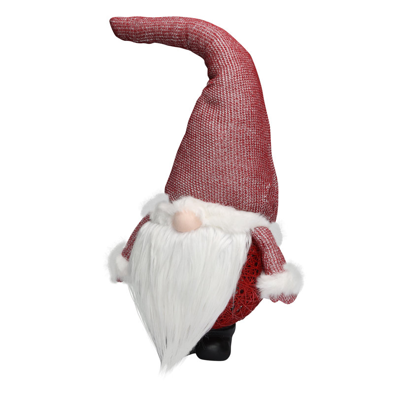 Gnome de Noël de 26 po avec lumières DEL blanc chaud et minuterie, H 26 po x l 9 po x P 8 po