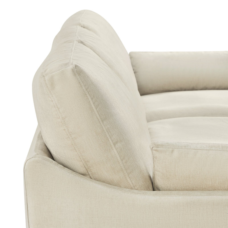 Salha 130.7'' Modular Upholstered Cloud Sofa, Cream Velvet