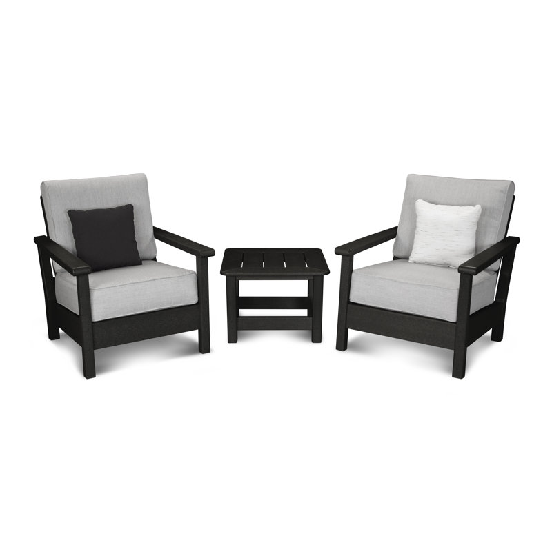 Harbour Deep Seating Chair, Black, Canvas Granite