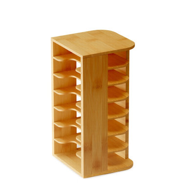 Organisateur de couvercle en verre en bambou pour armoire de cuisine - Support de rangement à 7 niveaux pour couvercles de bouteilles d'eau et de tasses