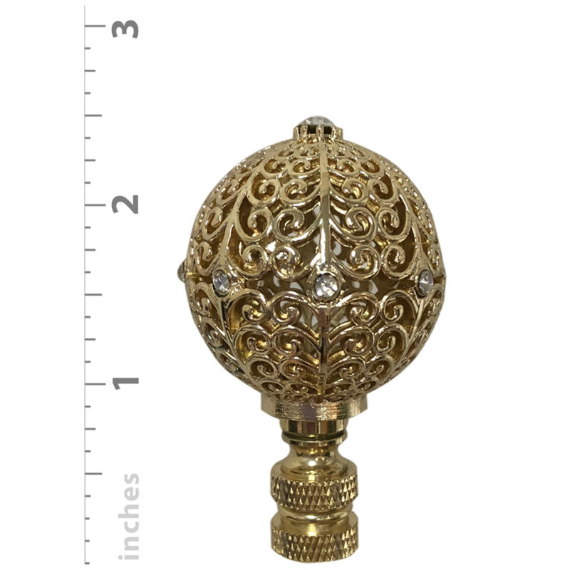 Faîteau lampe filigree sphere, Laiton poli