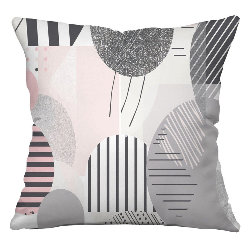 Pastel Abstract   Reversible Throw Pillow, 18"H x 18"W
