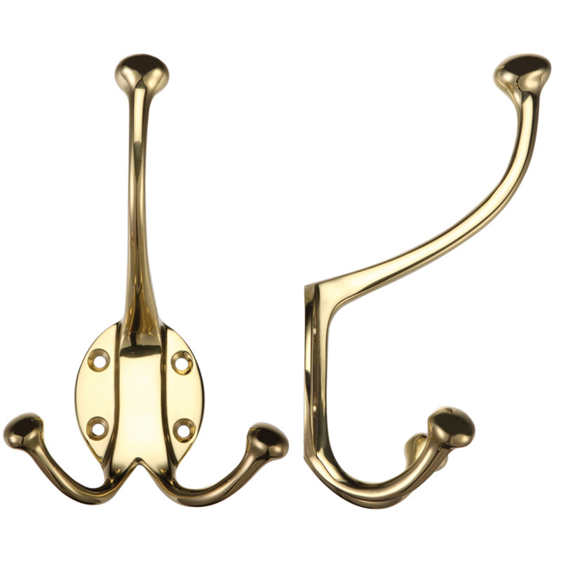 Brass Wall Wall Hook, Polished Brass