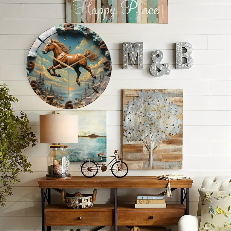 Horloge murale en verre 12 po