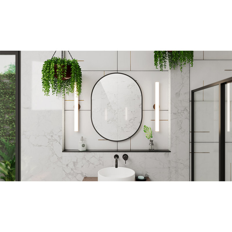  Miroir suspendu noir mat H 32 po x l 24 po Prospero, Noir mat