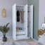 Armoire-penderie avec 3 portes, 2 tiroirs et 4 tablettes à 4 niveaux-2140206926
