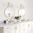 3 Light Brushed Gold Bathroom Light Fixtures with Frosted Glass