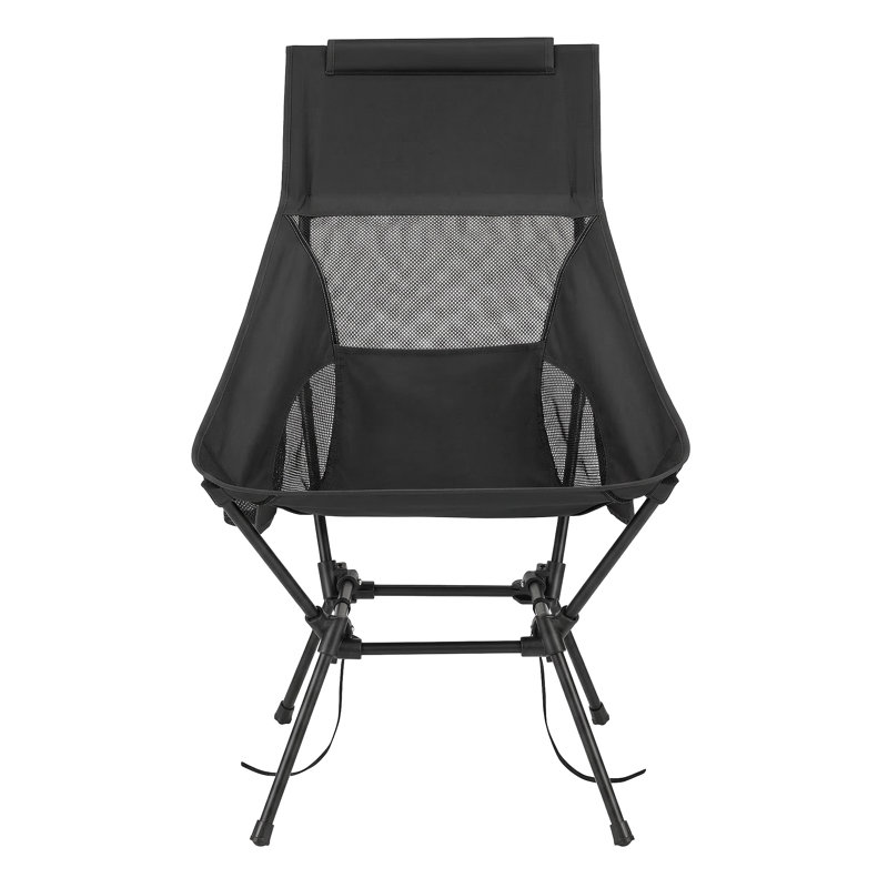 Chaise de plage légère pliante, hauteur réglable, Noir