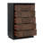 Aurelio Sculpted Walnut & Ebony Geo-Panel - 5 Drawers Chest