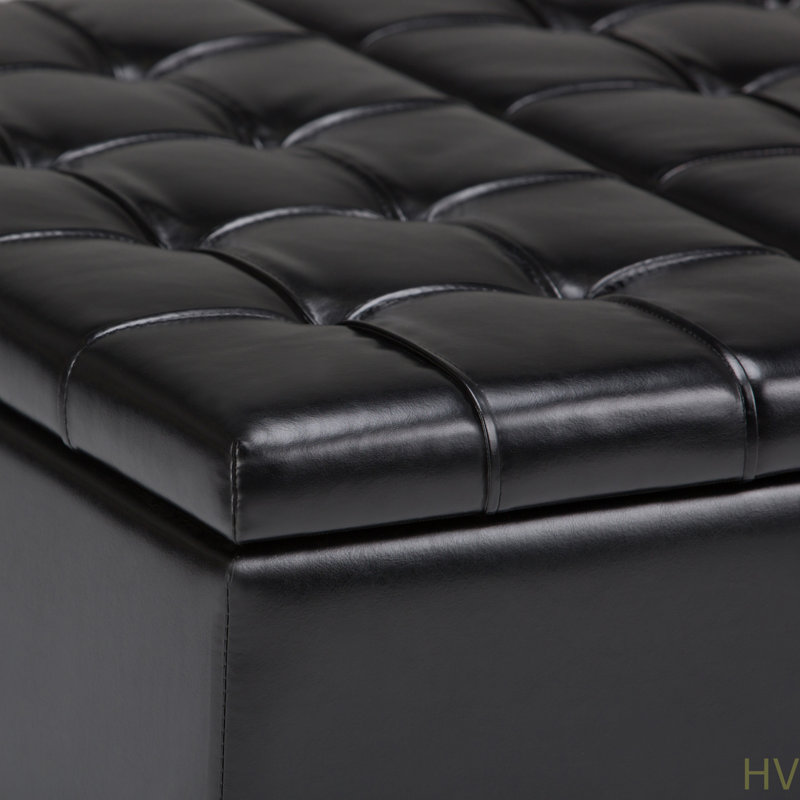 Harrison - Repose-pieds de table avec rangement pour la chambre à coucher, le salon et le vestibule, Gris brunâtre foncé