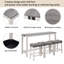 Ensemble de table de bar 4 pièces avec prise de courant, ensemble de table de bar avec chaises, table de bar avec tabourets, table de canapé avec 3 tabourets rembourrés-533530432-533530435-533530437-533530443-533530461