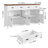 Almus 55'' Sideboard with 4 Glass Doors, 2 Large Drawers and Adjustable Shelves