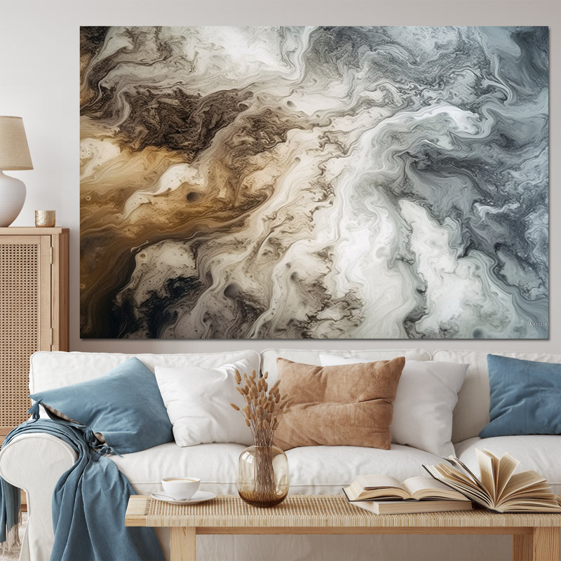 Abstrait marbre avec copie de l'espace II - fractales, reproduction sur toile