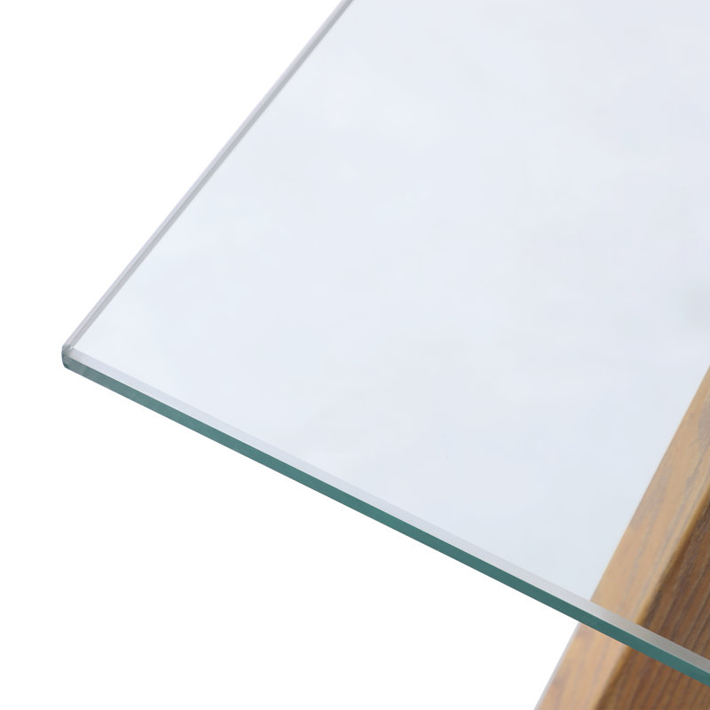 Benno Glass Top Metal Base Dining Table