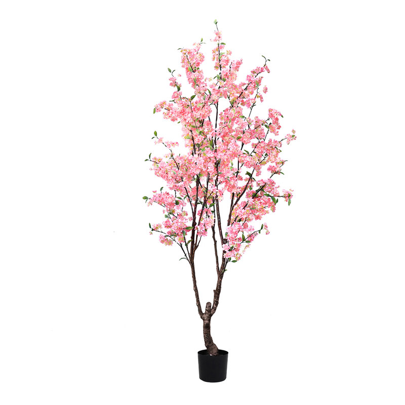 Cerisier artificiel en pot, Rose, H 78 po x l 36 po x P 36 po