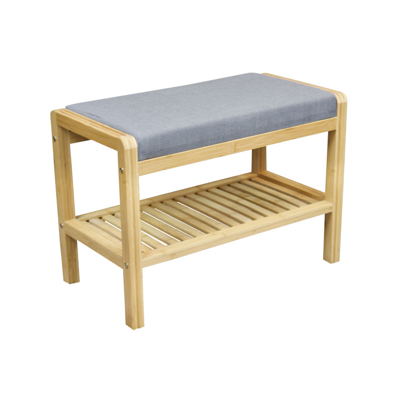 Knarr Cotton Upholstered Storage Bench, Natural