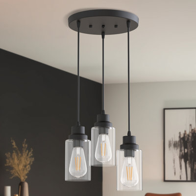 Luminaire suspendu pour îlot de cuisine 3 lumières Cluster
