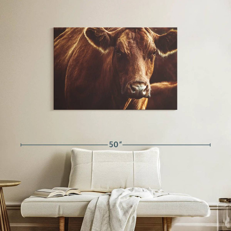 Brampt Expressive Brown Cow, 26" H x 39" W