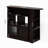 Walnut Modern Bar Cabinet With 6 Storage Boxes And A Rotating Condiment Stand Shelf Cabinet, Walnut, Spaces 2 Glass Doorways