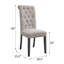 Ensemble de 2 chaises d'appoint à dossier capitonné beige et gris
