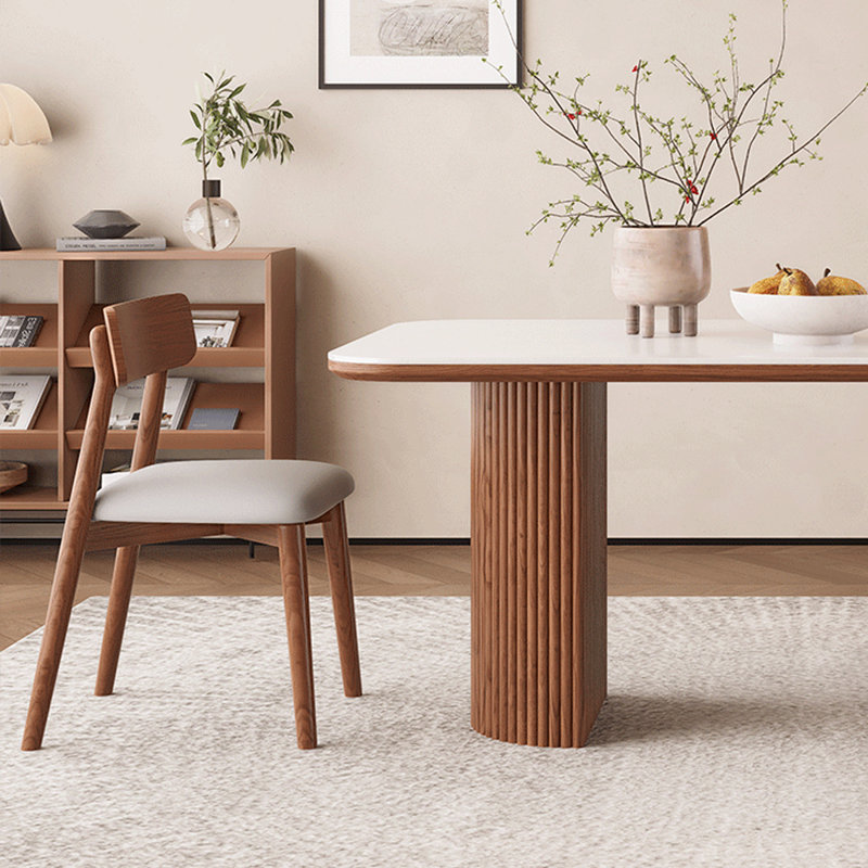 Simple, retro and fashionable dining table sets, 29.52"H x 62.99"L x 31.49"W, 5 Pieces: Table, 4 Chairs
