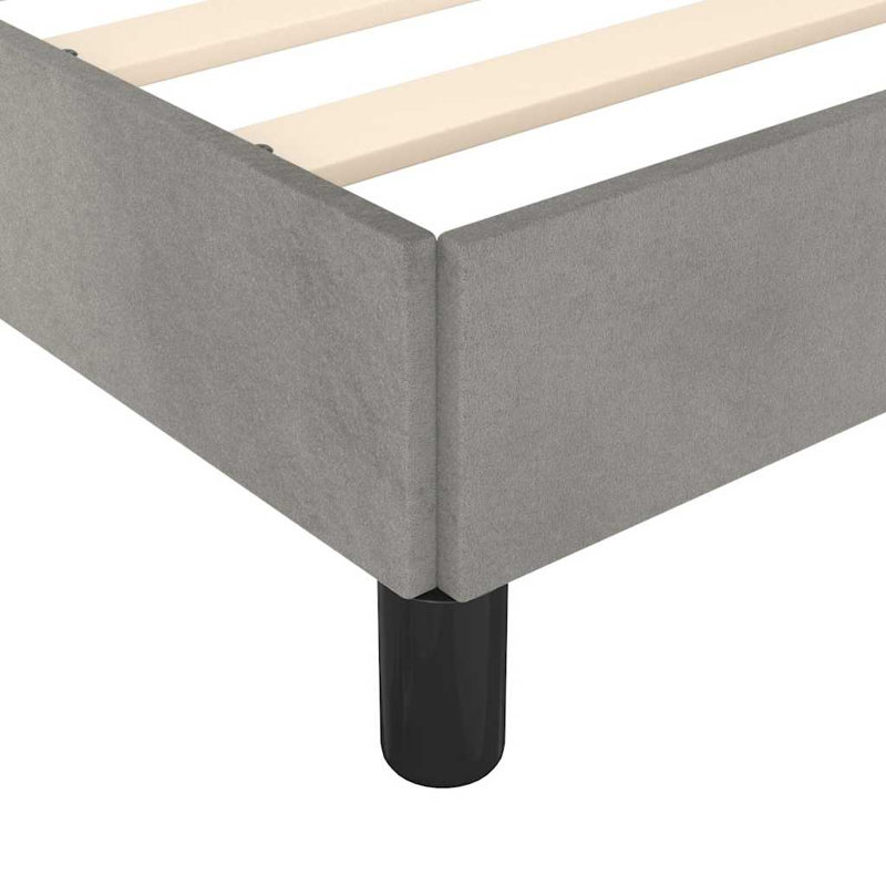 Cadre de lit Darrisha, cadre de lit plateforme tapissier, sans matelas, Gris clair, Grand