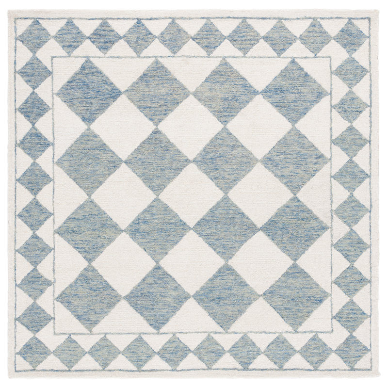 Tapis géométrique touffeté à la main Wharton, Carré 6 pi