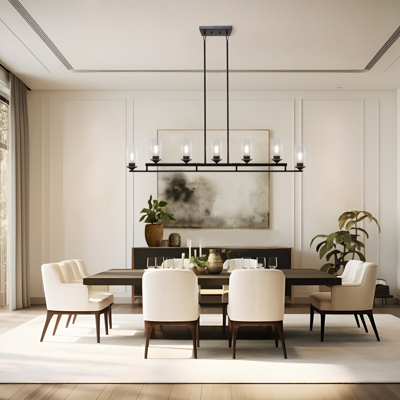 Breely 7-Light 53.1"W Oversized Linear Kitchen Island Pendant
